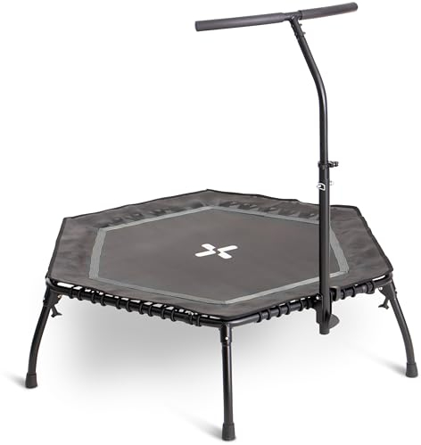 SportPlus Trampolin Indoor - Fitness Trampolin optional klappbar Ø126cm - Trampolin klein leise Gummiseilfederung - Trampolin Outdoor & Indoor - Jumping Trampolin Fitness belastbar bis 130kg