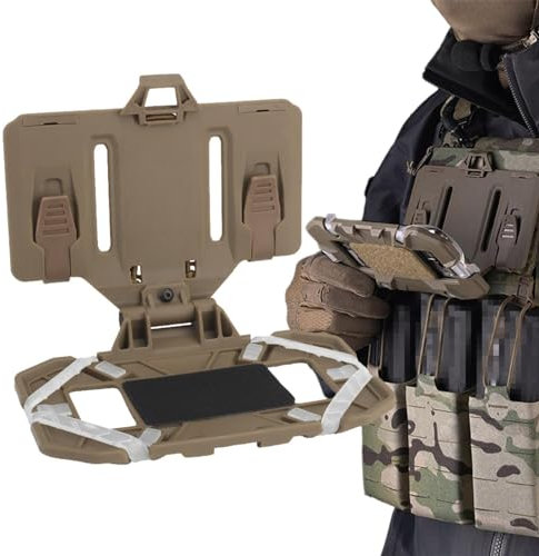 17 Cm Support De Téléphone pour Gilet Tactique Chest Rig | Support Fixation Téléphone Plié Mains Libres - Support Pliable Plat Panneau Téléphone Portable Coffre, Pochette Support P-Laque Carte