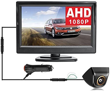 Tragbare GPS-Navigation Einfache Installation 4Pin-Zigarettenanzünder-Anschluss HD 1080P 5. Zollwagen Ahd. Monitor mit Fischaugenfahrzeug Rückansicht Ahd. Kamera für LKW, Wohnmobil, Trucker
