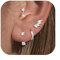 Adramata 4 Paar Ohrstecker für Damen Mädchen Gold/Silber Ohrringe Creolen Ohrstecker Chirurgenstahl Ohrringe Set Damenohrringe Piercing Ohr Schmuck Tragus Piercing Conch Helix Piercings Gold Silber