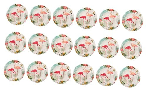 HAPINARY Lot De 18 Assiettes Rondes Jetables En Papier Motif Flamant Rose Décorations De Fête