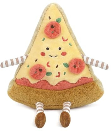 MON AMI Cosimo Pizza Stuffed Toy, 9-Inch Soft Squishy Pizza Slice Plushie | soft pizza plush, squishy pizza slice plushie build, food plushies design, fun kids gift, playroom nursery décor accent piece