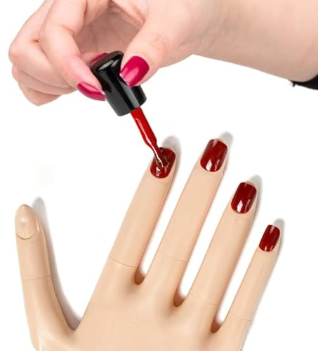 WONEDIRR Practice Hand for Acrylic Nails, Left Hand, Detachable Fingers | Simulated Nail Practice Hand Set, Flexible Nail Hand Practice Model for Manicure Nail Art
