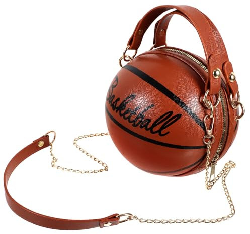 COSMEVIVI 1 Pc De Basket Panier Rose Mini à Main Rose Portefeuille Zip Femme Sacs à Main De Basket-ball Pour Fourre-tout Pour Femme Avec Fermeture Éclair Mini Basket Brown Pu