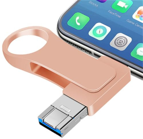 Cle USB 512 Go - Lyshery Clé USB 3.0 4 en 1 Clef USB Haute Capacité Clés USB Professionnelle Mémoire Stick Dur Externe pour Téléphone/Ordinateu/OTG Android/PC