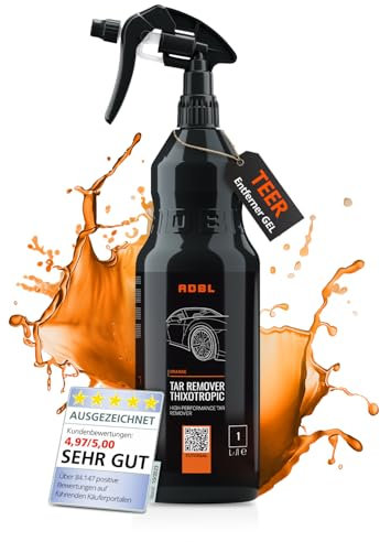 ADBL Tar Remover Thixotropic (1L) - Hochwirksamer Teer, Harz und Asphaltentferner mit natürlichen Citrusölen - Gel-Formel für langanhaltende Wirkung - Sicher auf Oberflächen, entfernt Fett & Öle