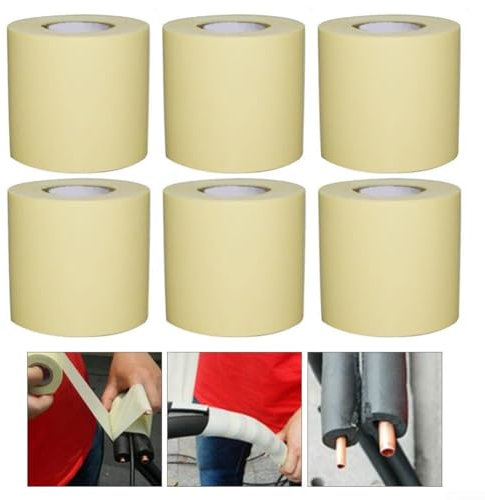 Lot de 6 rubans adhésifs d'emballage dédiés à l'installation de climatisation, bandage en PVC pour usage domestique