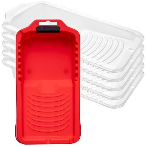Mister Rui 6 pc Paint Tray Set 4 Inch, Paint Tray, Paint Tray Liners, Mini Paint Roller Tray for Painting, Easily Switching between Paint Colors