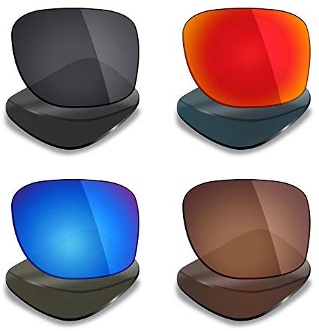 Mryok 4 pares de lentes polarizados de repuesto para gafas de sol Ray-Ban Meta Wayfarer RW4006 de 50 mm, color negro sigiloso, rojo fuego, azul hielo, marrón bronce, multicolor, Talla única