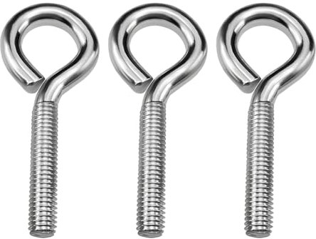 3 bulloni a espansione in metallo, universali M8, viti a occhiello M8, viti a occhiello, viti a occhiello, viti a occhiello, in acciaio inox resistente, vite a vite piatta, raccordi a vite per