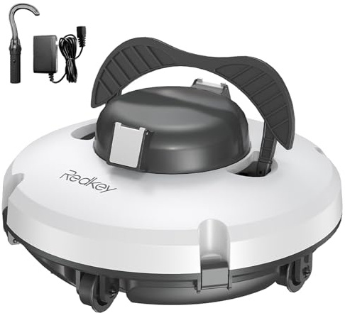 Redkey Upgrade S100 Robot Piscina, 200 Minuti di Pulizia, Supera 18° di Pendenza, Batteria a Doppia azionamento, Parcheggio Automatico, Robot Piscine Fuori Terra per Piscina da 120 m²