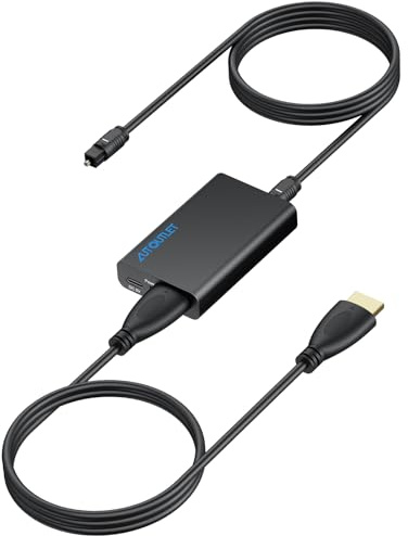 AUTOUTLET Estrattore Audio Ottico da HDMI eARC/ARC,Adattatore Audio ottico eARC/ARC con Cavo HDMI/Ottico da 1 Metri, Supporta 5.1ch e 2.0ch,per Soundbar,Sistemi Home Theater e HDTV