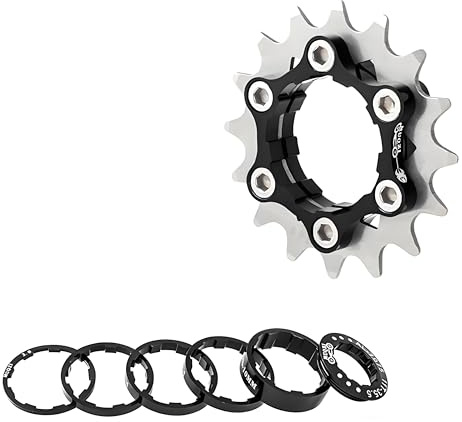 HillMiles MTB Single Speed Bike Freilauf, 12/13/14/15/16/17/18/19/20/21/22T Single Speed Kassette, Fahrrad Freilauf Single Speed Umbausatz mit Abstandshalter