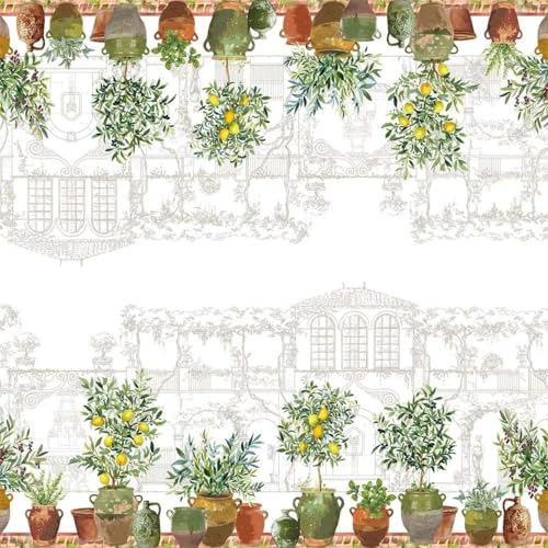 Garnier Thiebaut Tischdecke Jardin Provencal Olive 155x155 cm Baumwolle-Leinen-Mix