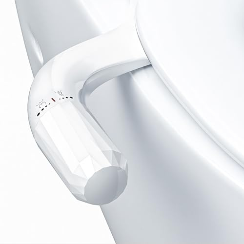 Kotsy Bidet Aufsatz, Bidet Einsatz für Toilette Ultradünnes Minimalistisches Non-Electric Dual Nozzle Bidet Attachment Einstellbarer Wasserdruck Frischwasserdruck WC-Aufsatz Po-Dusche