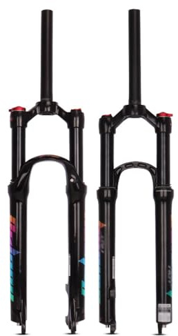 HWEVDHJ 26/27,5/29 Pouces Fourches À Suspension Air Débattement 120mm Fourche VTT Tube Droit 1-1/8 Fourche Avant De Vélo QR 9 * 100mm Verrouillage Manuel(26)