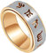 PAURO Herren Edelstahl Gold Buddhistisches Tibetisches Mantra Spinner Ring Band 8MM Wide Größe 54