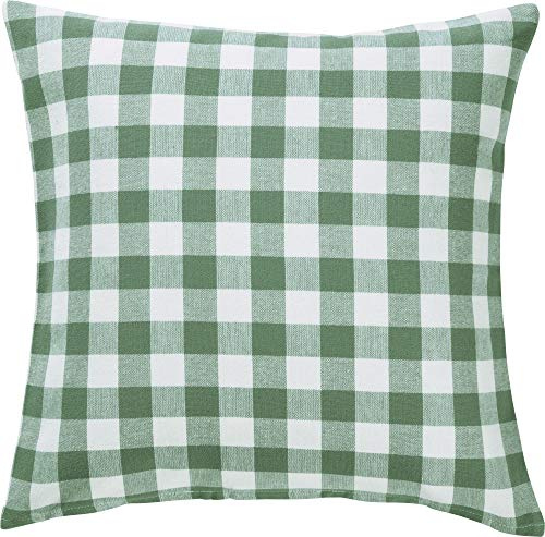 REDBEST Kissenhülle, Kissenbezug Landhaus karo Nashville grün Größe 50x50 cm - strapazierstark, langlebig, glattes Gewebe, mit Reißverschluss (weitere Farben, Größen)