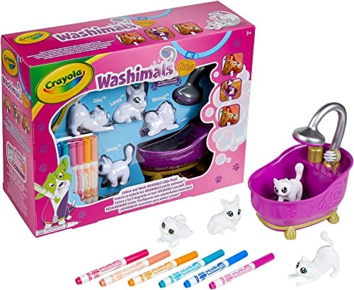 Crayola Washimals – Bezaubernde Kleine Tierfiguren zum Wiederholten Bemalen, Badewannen-Spielset, Kreative Aktivitäten und ein Geschenk für Kinder im Alter von 3, 4, 5, 6 Jahren