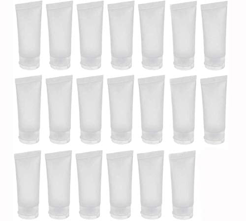 20PCS 15ml/20ml/30ml/50ml/100ml Clear Empty Refillable Plastic Soft Tubes Cosmetic Sample Bottles Jars Makeup Travel Containers For Lip Balms Lip Gloss Shampoo Shower Gel Body Lotion (15ml)