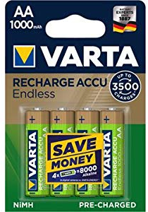 Varta - 4 batterie ricaricabili Ready2Use MIGNON AA 1,2 V HR6, 2500 mAh