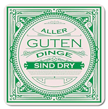 Interluxe leuchtende LED Untersetzer Aller Guten Dinge sind Dry (grün) für Gin-Tonic