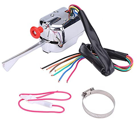 EBTOOLS Universal 12V Blinkerschalter für Traktor Oldtimer, Mustang, Escort, Kippschalter, Lenkerhalterung, Metallkontakt, manuell