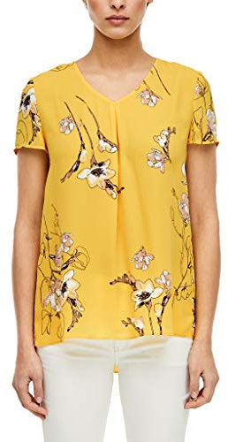 s.Oliver BLACK LABEL Damen 150.10.003.10.100.2040789 Bluse, Yellow AOP, 36