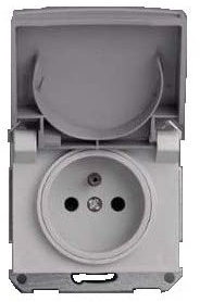 Schneider Electric - Prise 2P+T 16A NF étanche grise encastrée composable (sans plaque de finition) IP44 IK08 MUREVA SCHNEIDER ENN34130