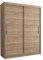 E-MEUBLES Kleiderschrank Schwebetürenschrank 2-türig Schrank mit vielen Einlegeböden und Kleiderstange Schiebetürenschrank Gaderobe Schiebtüren BxHxT 150x200x61 - Lara 06 (Sonoma)