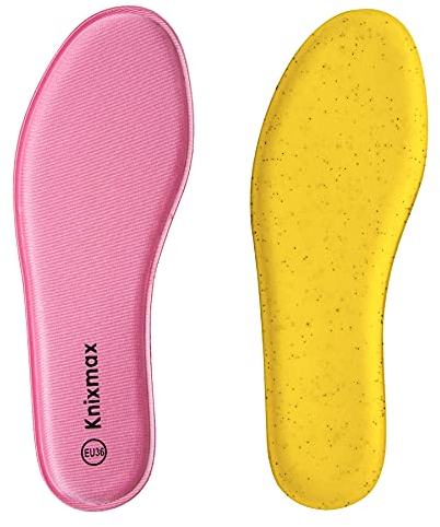 Knixmax Memory Foam Einlegesohlen mit Soft Foam - Komfort Sohlen Weich Schuheinlagen für Sport, Freizeit und Beruf Pink 39 EU