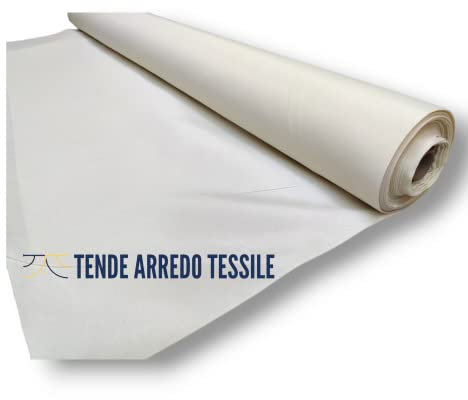 Tende Arredo Tessile - Tessuto a Metro per Tenda da Esterno, Gazebo, Pergola, terrazzo, Giardino, Fascia ombreggiante e Molto Altro - Panna - 100% Poliestere 300gr/m² – Taglio da 280cm