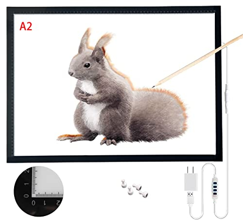 LED Leuchttisch , Licht Pad Stufenlos Dimmbare LED Leuchtplatte Ultradünn Lightpad Leuchtkasten Mit Speicherfunktion Zeichenbrett Ideal Malen Skizzierung Animation LED Drawing Light Box Board ,A2
