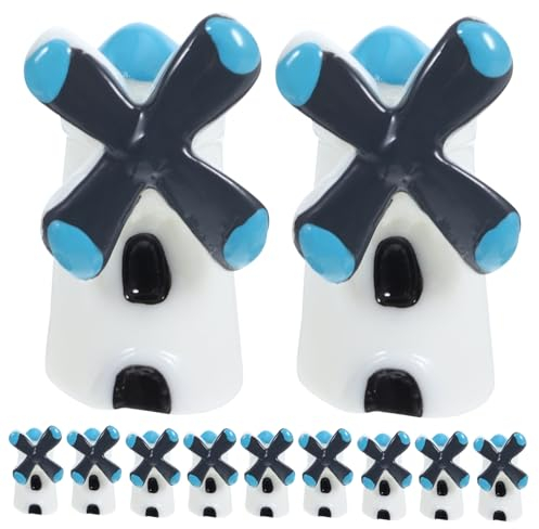 20Pcs Miniatur Windmühle Figuren Fee Garten Mini Harz Haus Fee Home Garten Decor Craft Micro Cottage Landschaft Decor