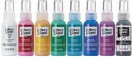 Gallery Glass Jewel Tones PROMOGGJL22 Kit de 8 pièces de peinture sur verre teinté pour loisirs créatifs, parfait pour les débutants et les artistes