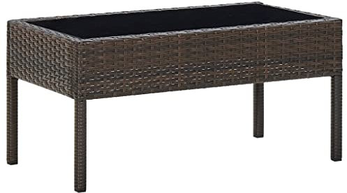 Gartentisch 75x40x37 cm Polyrattan braun