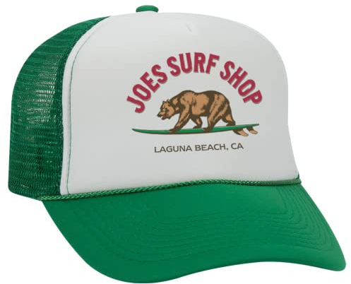 Joe's Surf Shop Snapback Trucker Hat Collection Foam Snapback, Grün / Surfing Bear, Einheitsgröße