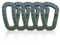 Holesto® Karabiner Kunststoff - Karabinerhaken Plastik - Karabiner taktisch Schwarz - Kunststoff Karabiner Set - Karabinerhaken groß - Molle D-Form - Outdoor ABS Karabiner - 5 Stück (Grün)