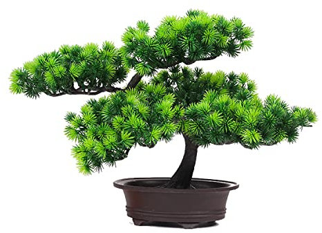Verve Jelly Künstliche Bonsai Kiefer, gefälschte Pflanzen Kunstblumen Ornamente Topfkünstliche Hauspflanzen Japanische Kiefern Bonsai Pflanze für Home Decoration Desktop Display