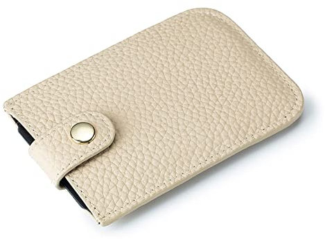 PORRASSO Pelle Porta Carte di Credito Protezione RFID Portafoglio Porta Tessere Sottile Slim Porta Carte Credito per Uomo Donna Beige