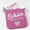 Schön DASS Du da bist Bierdeckel aus Pappe I Eckige Tischdeko Pink (50 Stück) Deko aus umweltfreundlicher Holzschliffpappe (9,3cm x 9,3cm)