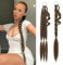 MY-LADY Braid Extensions DIY Braid Ponytail Zopf Pferdeschwanz Verlängerung mit Haargummi Kunsthaar haar Zöpfe Haarverlängerungen Zum Einflechten Lang Ponytail 86CM Schokoladenbraun Mix Aschblond