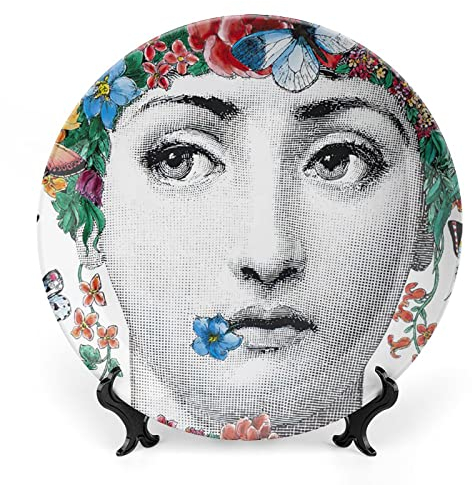 Lina Cavalieri - Piatto decorativo da parete, decorazione misteriosa da appendere alla parete, con staffa e speciale gancio a molla, A17,6 cm