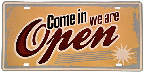 DiiliHiiri Offenes Schild für Bar – Pub – Café oder Friseur – Blechschild, ideal für die Anzeige, ob Sie geöffnet oder geschlossen sind, 30 x 15 cm (2651-33)