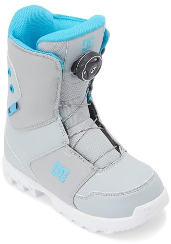 DC Scout BOA Kid's Snowboard Boots, Gray/Blue, 6