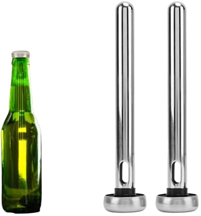 Topyond 2Pcs Bierkühler aus Edelstahl, Schnelle Kühlung, Einfach zu Verwenden, Perfekt Gekühlte Getränke in Wenigen Minuten, Wiederverwendbar Und Langlebig