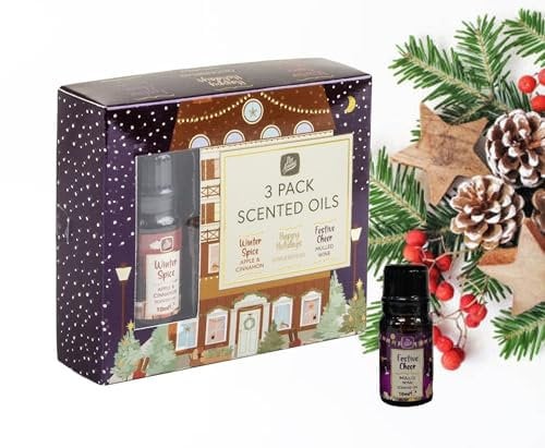 Set of 3 Christmas Fragrance Burner Oils Festive Scented Essential Oil Potpourri 10ml