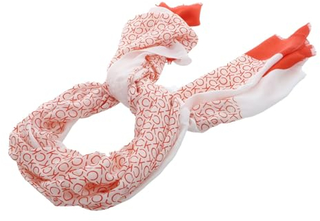 Calvin Klein Geo Minimal CK Logo Scarf 70x180 Flame