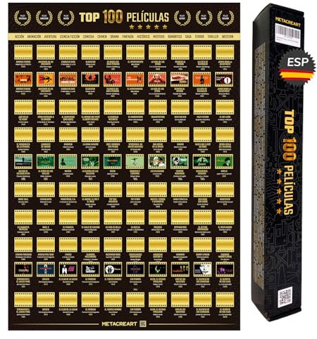 Top 100 Filme, Poster, interaktiv, Geschenk für Filmliebhaber, unsichtbarer Freund, Filmposter, ideal für Filme, groß