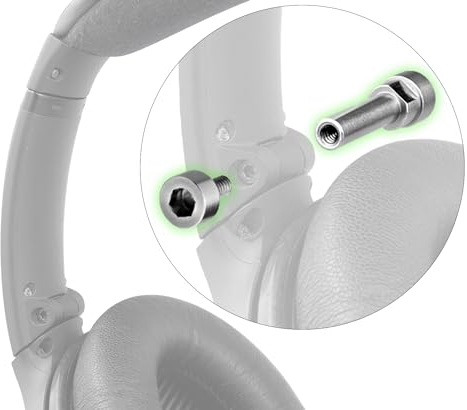 SOULWIT Hinge Screws Replacement Parts for Bose QuietComfort 35/QC35/QC35 II/QC45/QuietComfort SE (QC SE)/New Quiet Comfort Wireless Headphones, Metal Swivel Pins Accessories